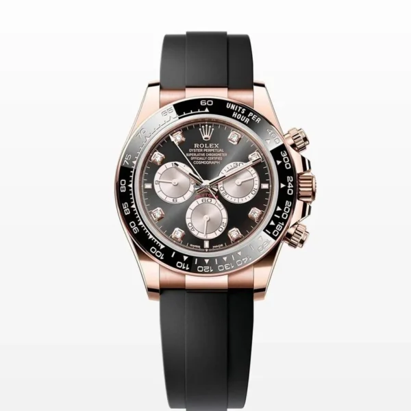 Rolex Cosmograph Daytona 126515LN, Everose Gold, Bright Black and Sundust, Diamond Set Dial
