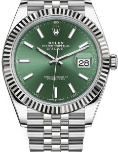 Rolex Datejust 41 - 126334 Fluted Bezel Jubilee Bracelet Mint Green Dial