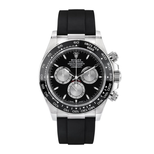Rolex Cosmograph Daytona 126519LN, 18kt White Gold, Oysterflex Bracelet, Bright Black and Steel Dial